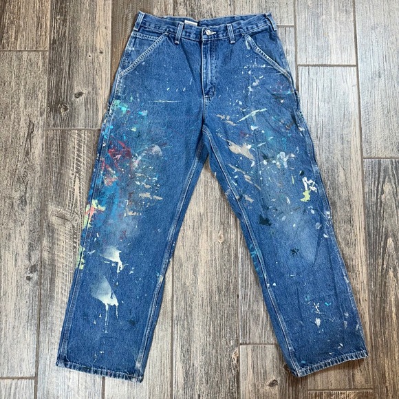 Carhartt VTG Painter Pants Denim Blue Workwear‎ Jeans Distressed Grunge Artcore